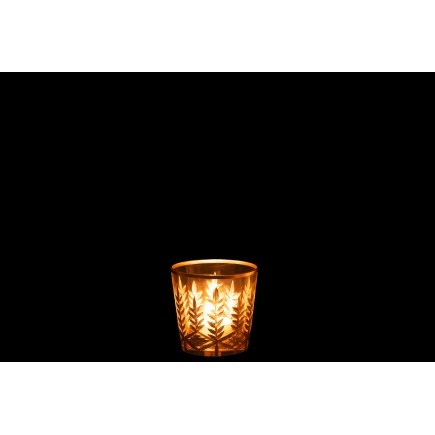 Photophore en verre transparent 10x10x10 cm