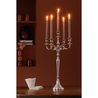Candelero de aluminio rosa dorado 35,5x35,5x63 cm