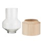 Vaso in legno e vetro trasparente H31cm Vaso in legno e vetro trasparente H31cm