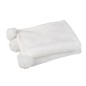 Manta pompones poliéster blanco 170x130 cm Manta pompones poliéster blanco 170x130 cm