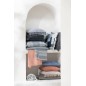 Coussin tissage semi-uni avec franges en coton bleu 45x45x12 cm Coussin tissage semi-uni avec franges en coton bleu 45x45x12 cm