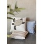Coussin tissage semi-uni avec franges en coton bleu 45x45x12 cm Coussin tissage semi-uni avec franges en coton bleu 45x45x12 cm