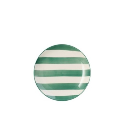 Piattino da dessert in gres verde e bianco, 19,7 x 2,3 cm