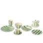 Plato de postre de gres verde y blanco, 19,7 x 2,3 cm Plato de postre de gres verde y blanco, 19,7 x 2,3 cm