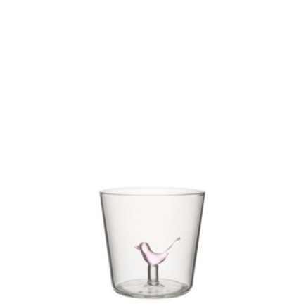 Verre à boire en verre rose 8,5x8x8,5 cm