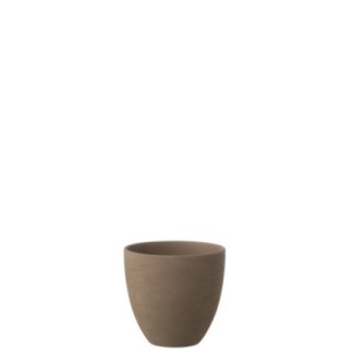 Vaso di fiori vaso rotondo in ceramica marrone 20x19x20 cm