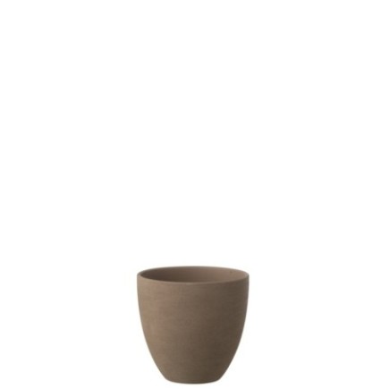 Vaso vaso redondo de cerâmica castanha, 20x19x20 cm