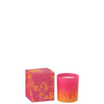 Vela perfumada de cera laranja e rosa, 10,5 x 14 x 10,5 cm