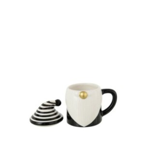 Mug en dolomite noir et blanc 13,5x10x14 cm