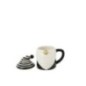 Mug en dolomite noir et blanc 13,5x10x14 cm Mug en dolomite noir et blanc 13,5x10x14 cm