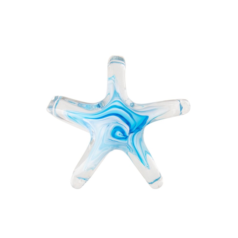 Presse-papiers en verre bleu clair 18x18x5,4 cm