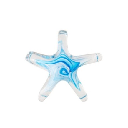 Papelera de cristal azul claro, 18 x 18 x 5,4 cm