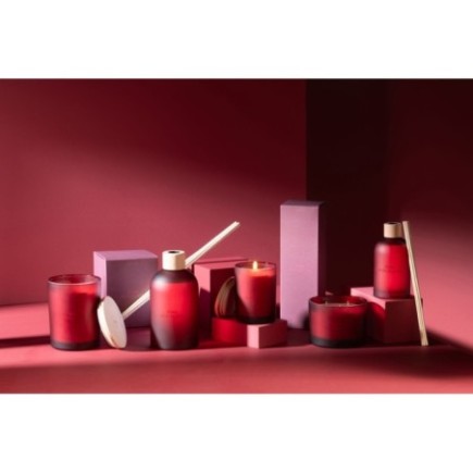 Bougie en cire rouge 10,5x14x10,5 cm