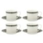 Juego de 4 tazas de porcelana en blanco y negro, de 9 x 15 x 7,3 cm Juego de 4 tazas de porcelana en blanco y negro, de 9 x 15 x 7,3 cm