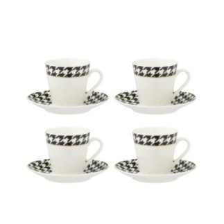 Set di 4 tazze in porcellana bianca 0x0 cm