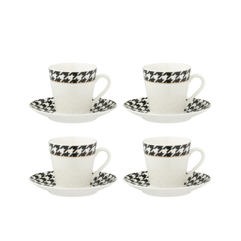Conjunto de 4 chávenas de porcelana branca 0x0 cm