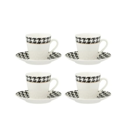 Coffret de 4 tasses en porcelaine blanche 0x0 cm