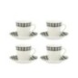 Juego de 4 tazas de porcelana blanca de 0x0 cm Juego de 4 tazas de porcelana blanca de 0x0 cm