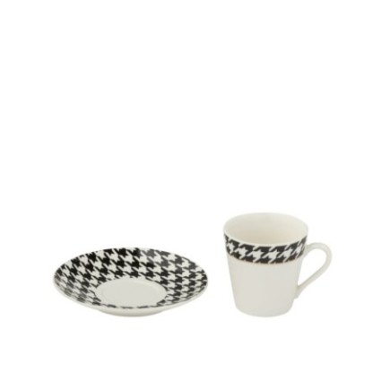 Juego de 4 tazas de porcelana blanca de 0x0 cm