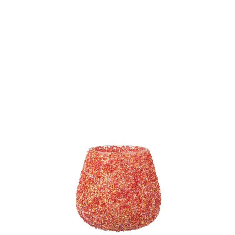 Portavelas de cristal naranja, de 11 x 11 x 11 cm Portavelas de cristal naranja, de 11 x 11 x 11 cm