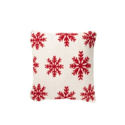 Coussin en polyester rouge et blanc 45x15x45 cm