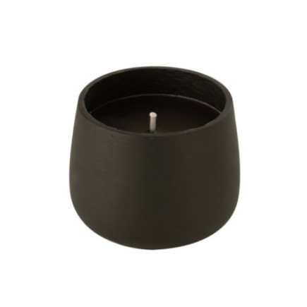 Bougie d'extérieur en béton noir 20,5x16x20,5 cm
