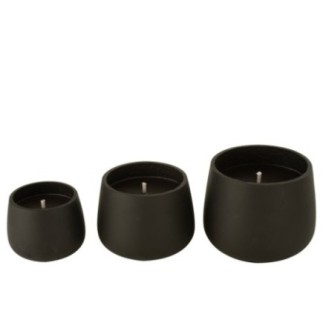 Bougie d'extérieur en béton noir 20,5x16x20,5 cm