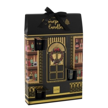Candele profumate in cera nera e multicolore 6x40,5x26,5 cm