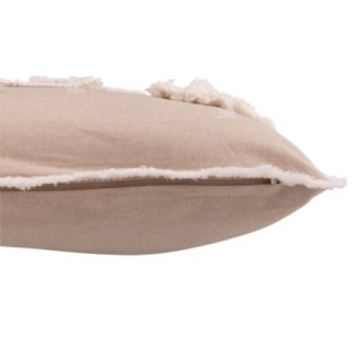 Cuscino in cotone grigio e bianco 45x15x45 cm