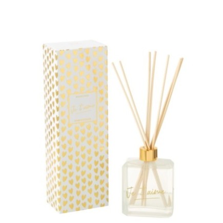 Difusor de palhinhas com solvente dourado, 6,5 x 28 x 9 cm