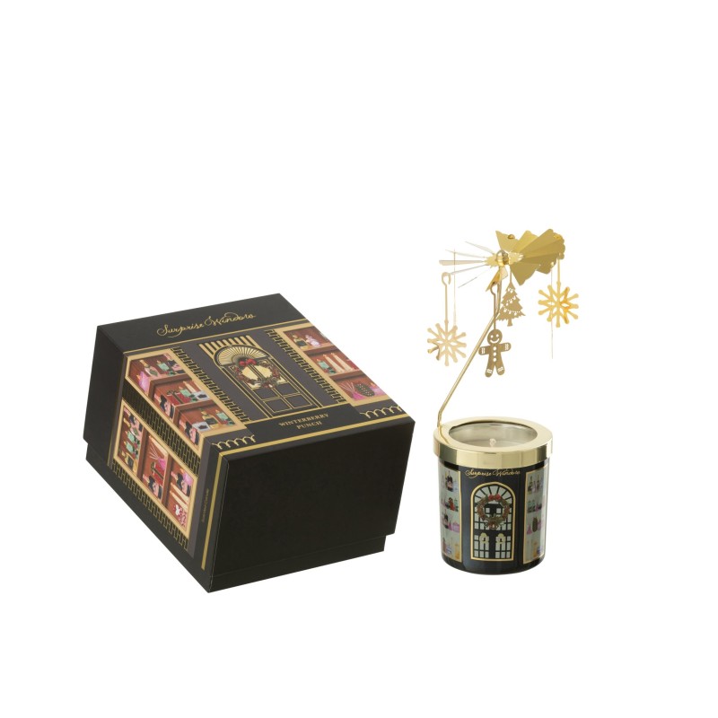 Vela perfumada de cera preta, 16 x 13,5 x 10 cm