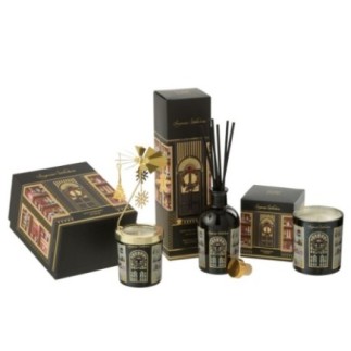Vela perfumada de cera preta, 16 x 13,5 x 10 cm
