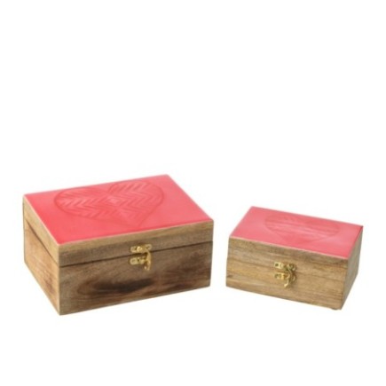 Caixas de madeira rosa 20x15x10 cm