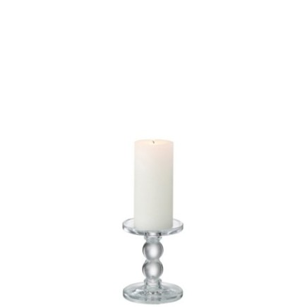 Bougeoir en verre transparent 10,8x13,3x10,8 cm