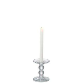 Bougeoir en verre transparent 10,8x13,3x10,8 cm