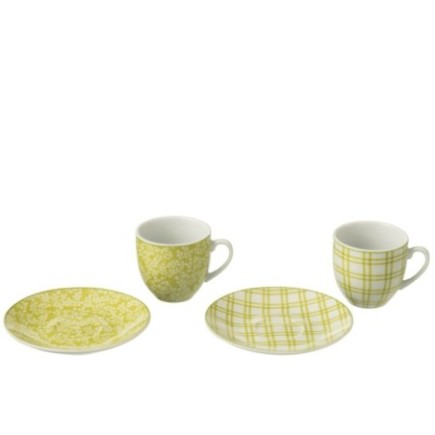 Chávenas de café em cerâmica verde 5,1 x 3 x 5,5 cm
