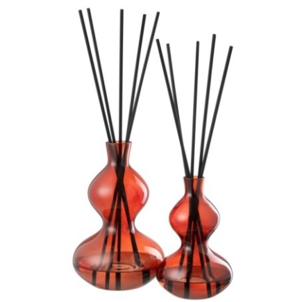 Óleo perfumado em frasco de vidro vermelho, 31x20x20 cm