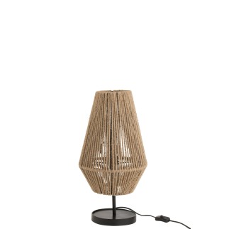 Candeeiro de mesa em metal natural 28x28x51 cm