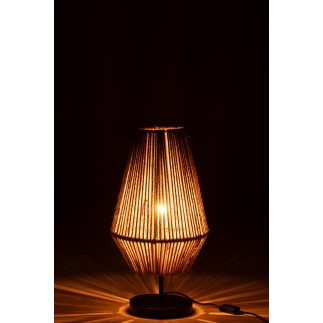Candeeiro de mesa em metal natural 28x28x51 cm