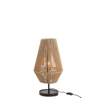 Candeeiro de mesa em metal natural 28x28x51 cm