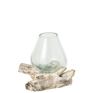 Jarrón de cristal blanco de 20 x 20 x 20 cm