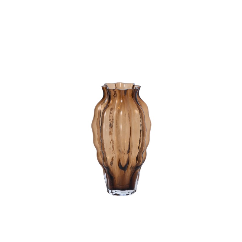 Vase en verre marron 13x24x13 cm Vase en verre marron 13x24x13 cm