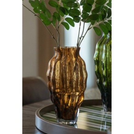 Vaso in vetro marrone 13x24x13 cm