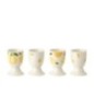 Coquetiers en céramique blanc et jaune 5x7x5 cm Coquetiers en céramique blanc et jaune 5x7x5 cm