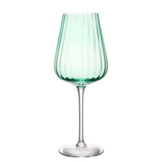 Copo de vinho de vidro verde, 10x25 cm