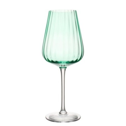 Bicchiere da vino in vetro verde 10x25 cm