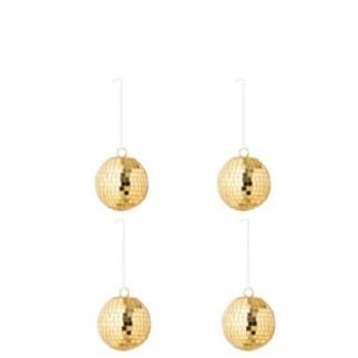 Bolas de Navidad de cristal amarillo, 7 x 7 cm