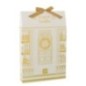 Candele profumate in cera dorata e bianca, 12x7 cm Candele profumate in cera dorata e bianca, 12x7 cm