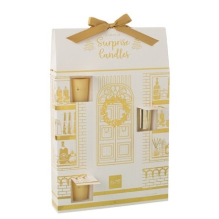 Velas perfumadas de cera dourada e branca, 12 x 7 cm