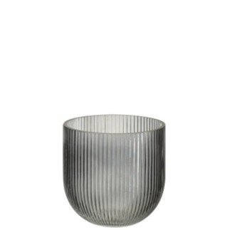 Vase en verre noir 15,3x15x15,3 cm